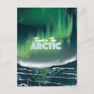 Carte Postale Voyage vers l'art de l'affiche de voyage arctique