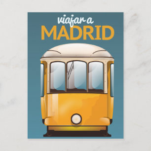 Carte Postale Voyage vers Madrid poster de vacances vintage