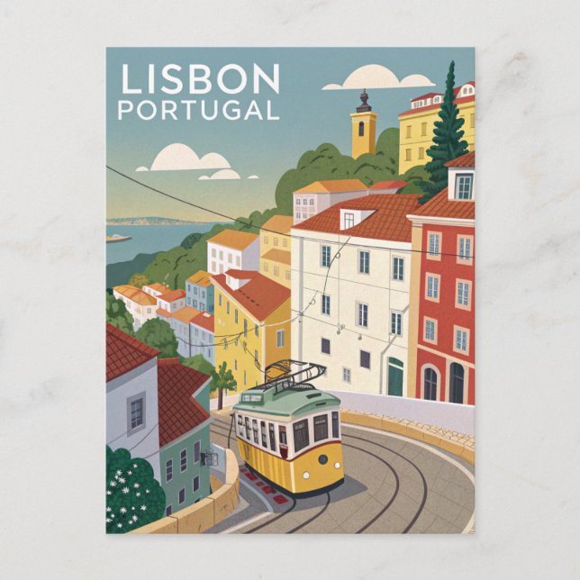 Carte Postale Voyage Vintage à Lisbonne (Devant)