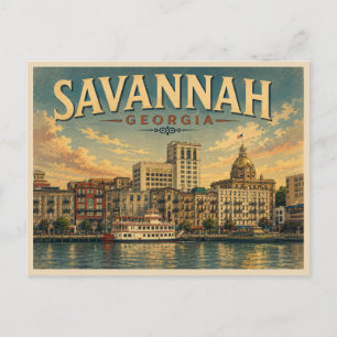 Carte Postale Voyage vintage à Savannah Géorgie