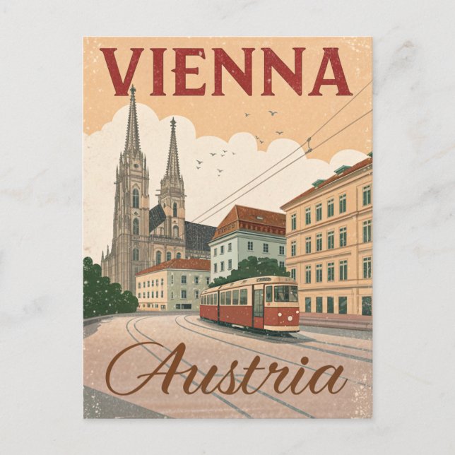 Carte Postale Voyage Vintage à Vienne (Devant)