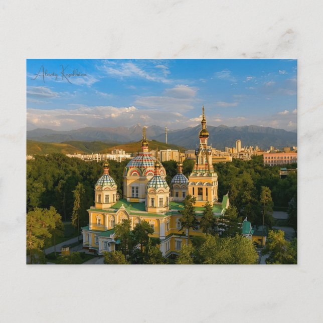 Carte Postale voyage vintage Almaty Kazakhstan ville vacances (Devant)