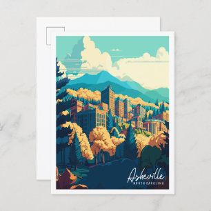 Carte Postale Voyage vintage Asheville North Carolina