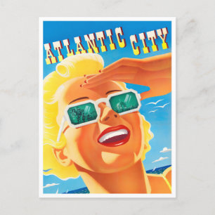Carte postale voyage vintage Atlantic City
