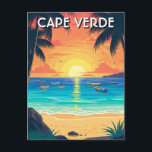 Carte Postale Voyage vintage au Cap Vert<br><div class="desc">Le Cap-Vert, archipel au large de la côte nord-ouest de l'Afrique, est un mélange captivant de beauté naturelle étonnante, de culture vivante et d'histoire riche. Composé de dix îles volcaniques dans l'océan Atlantique, le pays offre des paysages variés, des vallées verdoyantes de Santo Antão aux plages dorées de Sal et...</div>