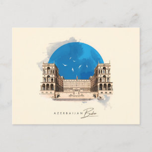 Carte Postale voyage vintage Bakou Azerbaïdjan ville Château