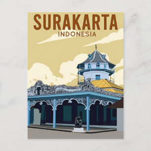 Carte Postale voyage vintage Bandung Indonésie surakarta