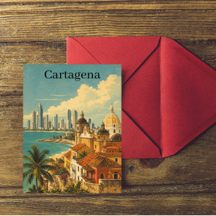 Carte Postale Voyage Vintage Carthagène Colombie Caraïbes