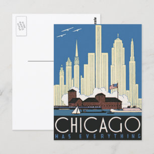Carte Postale Voyage Vintage Chicago a Tout Horizon de la Ville