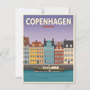 Carte Postale Voyage vintage Copenhague Danemark