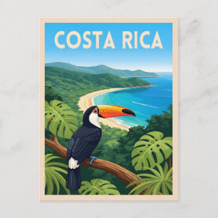 Carte Postale Voyage Vintage Costa Rica Plage Nature Rétro