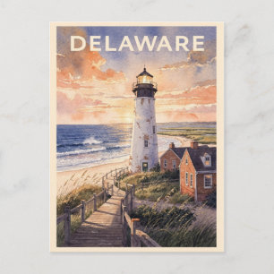 Carte Postale Voyage vintage dans le Delaware aux États-Unis