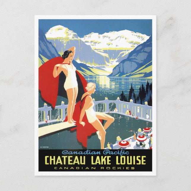 Carte postale voyage vintage de Lake Louise Canada (Devant)