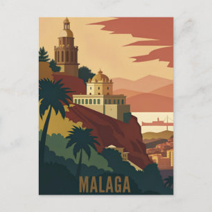 Carte Postale Voyage vintage de Malaga Espagne