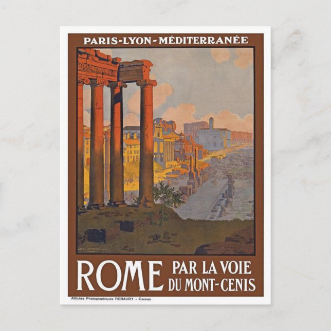 Carte Postale Voyage vintage de Rome Italie rétro (Devant)