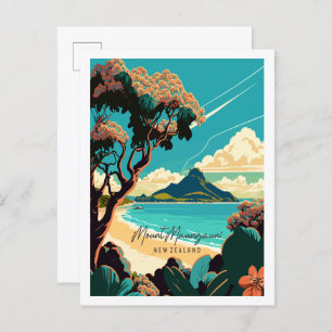 Carte Postale Voyage vintage du Mont Maunganui Nouvelle-Zélande