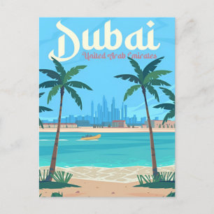 Carte Postale voyage vintage Dubaï Émirats arabes unis ville