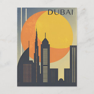 Carte Postale voyage vintage Dubaï Émirats arabes unis ville