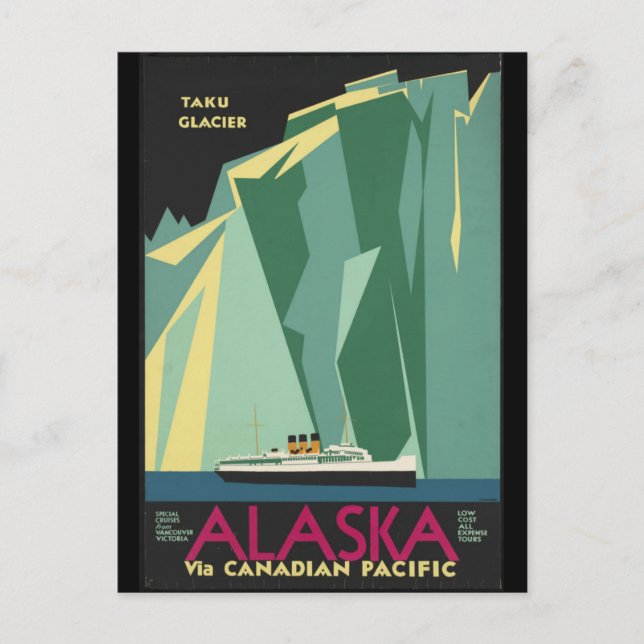 Carte Postale Voyage vintage en Alaska (Devant)