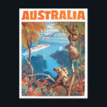 Carte Postale Voyage vintage en Australie<br><div class="desc">Australie carte postale voyage vintage</div>