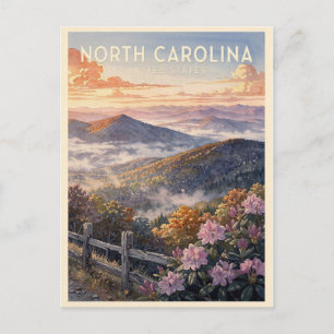 Carte Postale Voyage vintage en Caroline du Nord États-Unis
