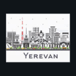 Carte Postale voyage vintage Erevan Arménie Ararat City<br><div class="desc">vintage,  rétro,  voyage,  moderne,  aquarelle,  classique,  vacances,  Erevan,  Arménie,  Souvenir,  Hayastan,  asia, </div>