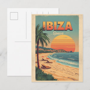 Carte Postale voyage vintage espagne IBIZA îles Baléares cadeaux