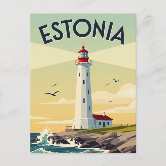 Carte Postale Voyage vintage Estonie Lighthouse (Devant)