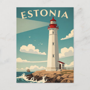 Carte Postale Voyage vintage Estonie Lighthouse