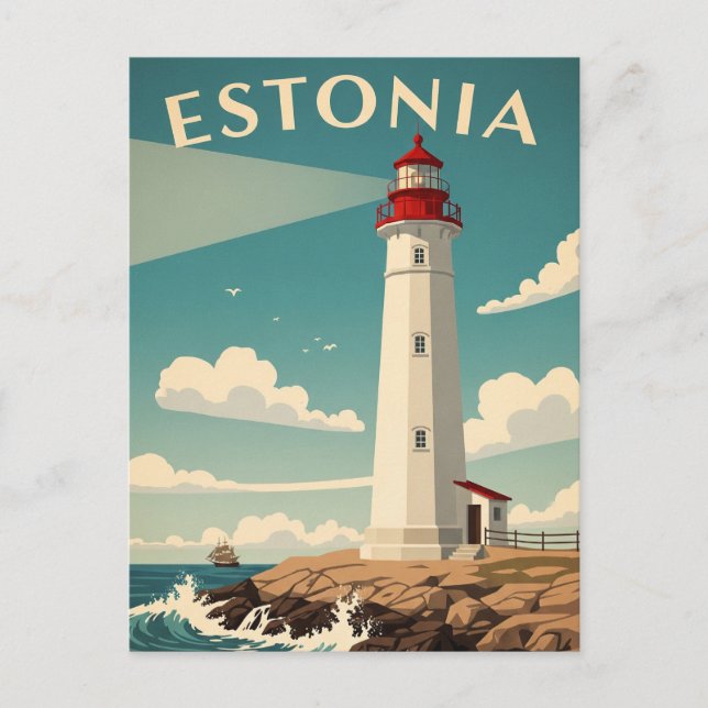 Carte Postale Voyage vintage Estonie Lighthouse (Devant)