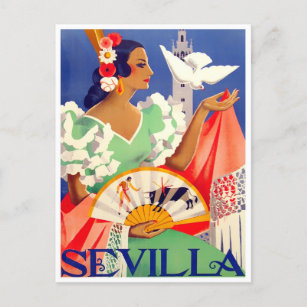 Carte Postale Voyage vintage Feria de Sevilla 1952