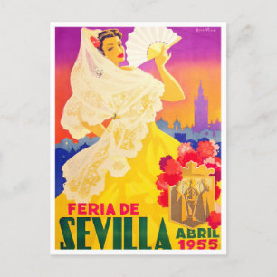Carte Postale Voyage vintage Feria de Sevilla 1955