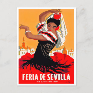 Carte Postale Voyage vintage Feria de Sevilla 1959