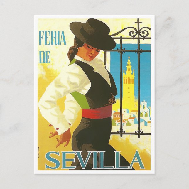 Carte Postale Voyage vintage Feria de Sevilla 1965 (Devant)
