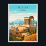 Carte Postale voyage vintage Grèce Athenes Grèce tourisme<br><div class="desc">vintage,  rétro,  voyage,  moderne,  aquarelle,  Grèce,  Athènes,  Grèce,  tourisme, </div>