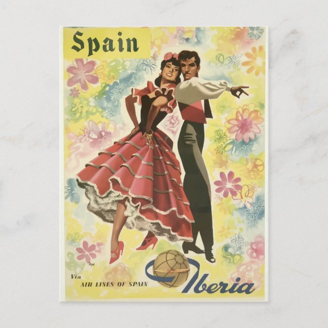 Carte Postale voyage vintage iberia (Devant)
