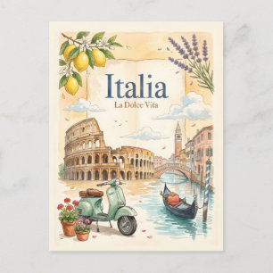 Carte Postale Voyage Vintage Italie