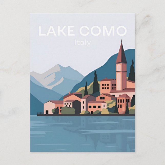 Carte Postale voyage vintage Lago di Como Italie Lombardia Lac (Devant)