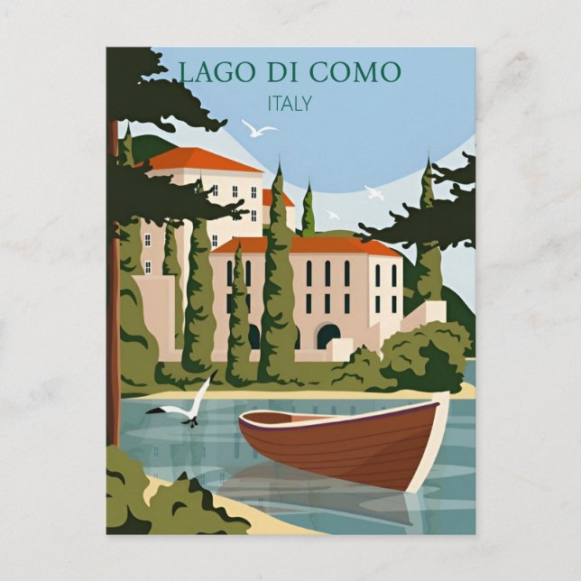 Carte Postale voyage vintage Lago di Como Italie Lombardia Lac (Devant)