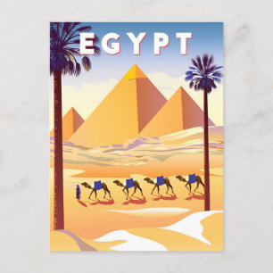 Carte Postale voyage vintage Le Caire Egypte Pyramides & Sphinx 