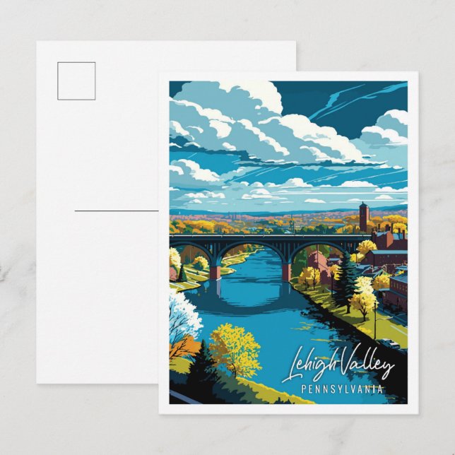 Carte Postale Voyage vintage Lehigh Valley Pennsylvania USA (Devant / Derrière)