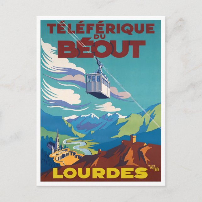 Carte Postale Voyage vintage Lourdes France (Devant)