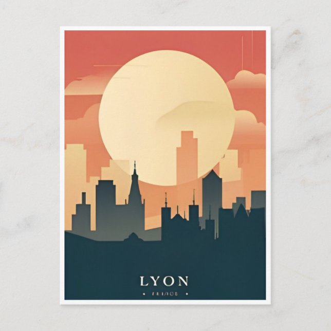 Carte Postale voyage vintage Lyon France tourisme retro (Devant)