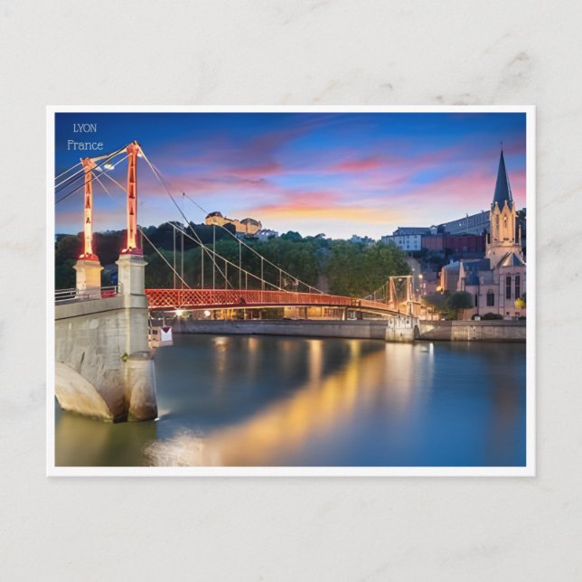 Carte Postale voyage vintage Lyon France tourisme retro (Devant)