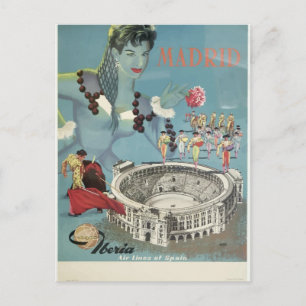 Carte Postale voyage vintage madrid