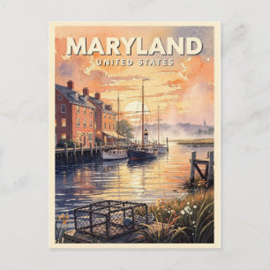 Carte Postale Voyage Vintage Maryland États-Unis
