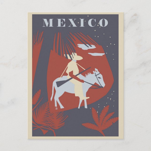 Carte Postale Voyage vintage Mexique Palm Tree (Devant)