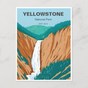 Carte Postale Voyage Vintage Parc national de Yellowstone Wyomin