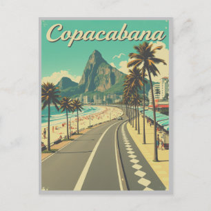 Carte Postale Voyage vintage - Plage de Copacabana