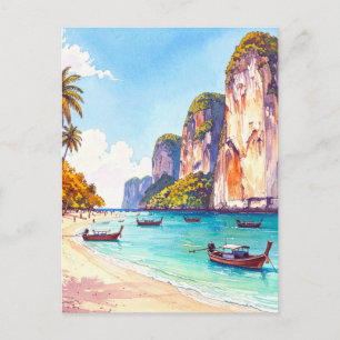 Carte Postale Voyage Vintage Plage Tropicale Thaïlande